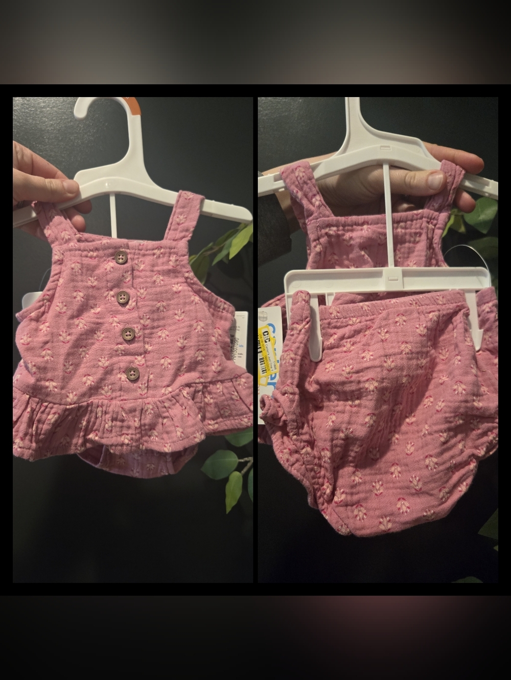 Pink Floral Baby Girl Tank Dress & Bloomers Set NWT 3 Months